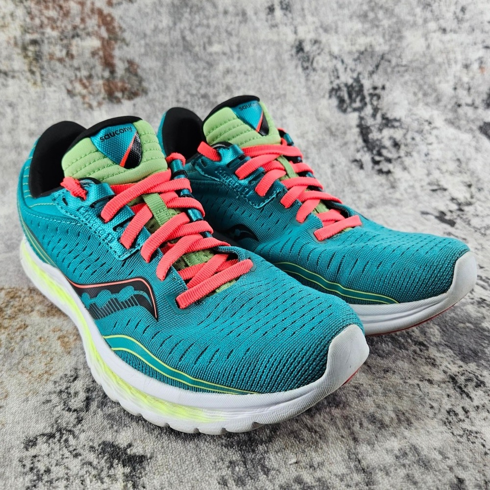 Saucony Kinvara 11 Running Shoes Womens 8 Aqua‎ Blue Pink S10551-10 Sneakers